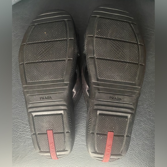 Prada Mens Leather Crisscross slides main image 5
